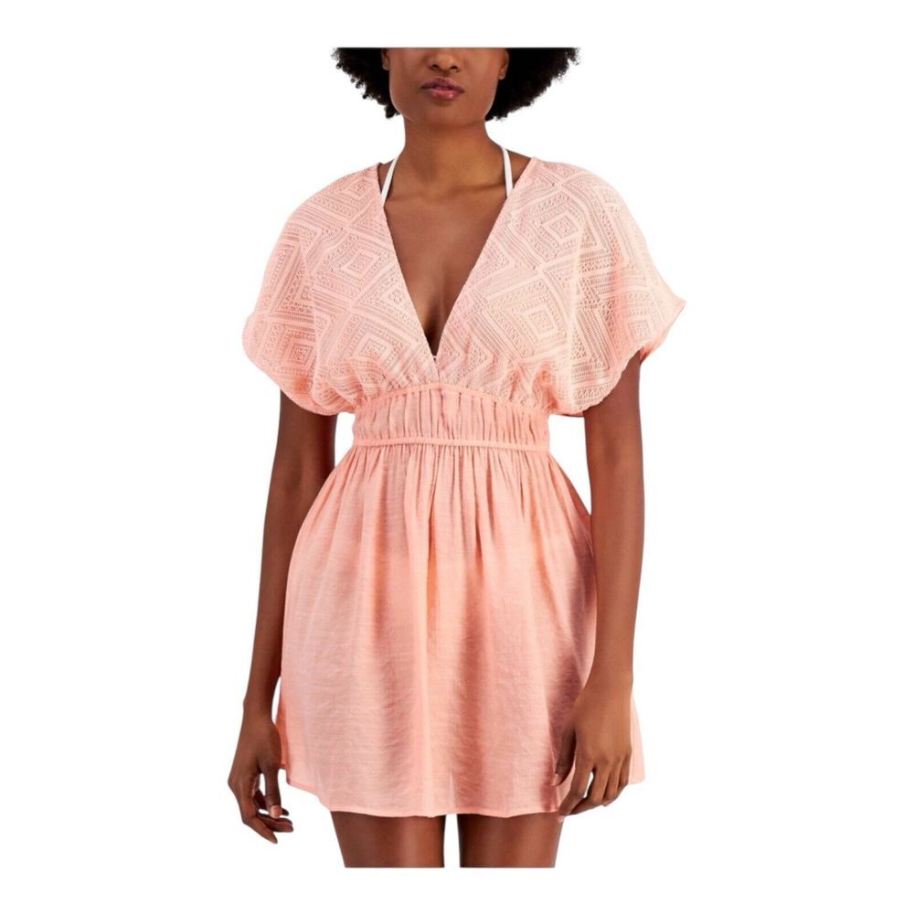 Miken Junior's Tie Back Mini Dress Swimsuit Salmon Size Medium‎
